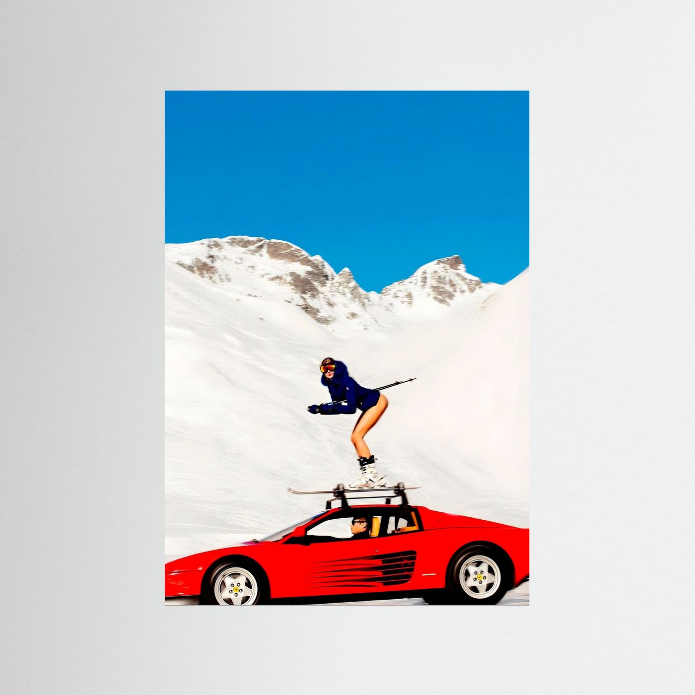 Skiing on the testarrossa